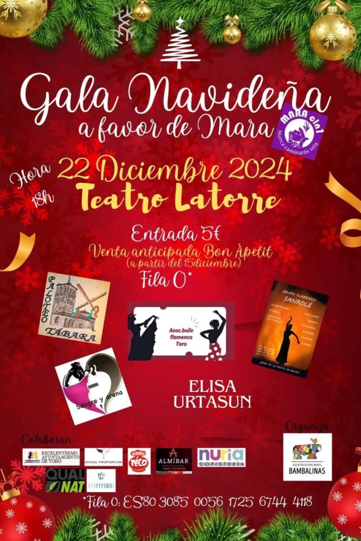 Bambalinas organiza una Gala Navideña a favor de Mara para el próximo domingo 1 Cartel Evento